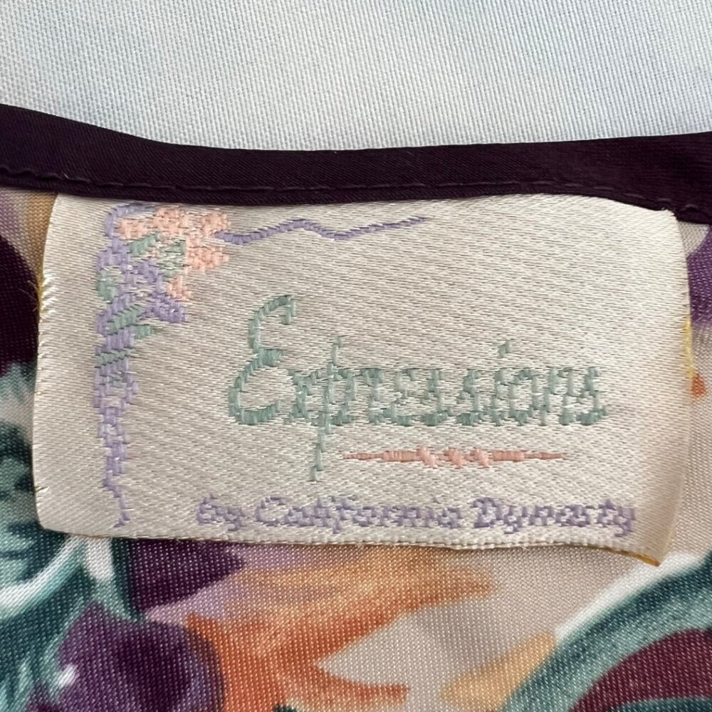 Expressions California Dynasty Colorful Floral Slip Dress - Picture 6 of 6